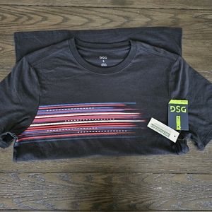 NWT MEN'S COTTON GRAPHIC TEE Pure Black Americana Strp
